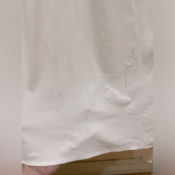 NWT Mac Duggal Beaded Cuff Drop Shoulder Faux Wrap Gown Dress White Size 14 - Picture 9 of 16